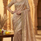 Pure  Space Silk With Beautiful Original Gold Beeds Work Saree