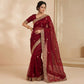 Pure  Space Silk With Beautiful Original Gold Beeds Work Saree