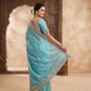 Pure  Space Silk With Beautiful Original Gold Beeds Work Saree