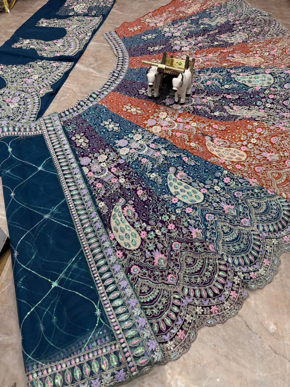 Launching Soft Butterfly Net Coding Sequins Work Lehenga