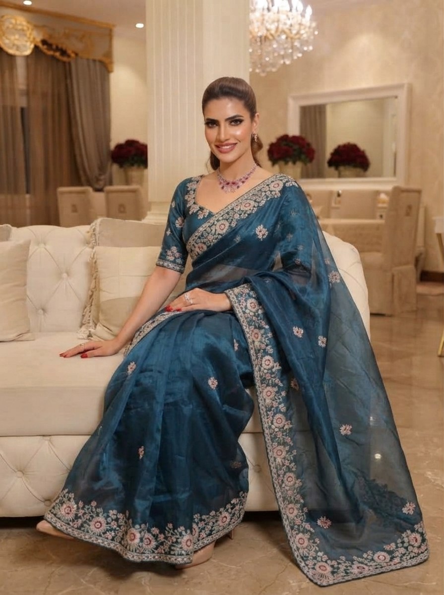 Designer Party Wear Pure Soft Tissue Silk Saree