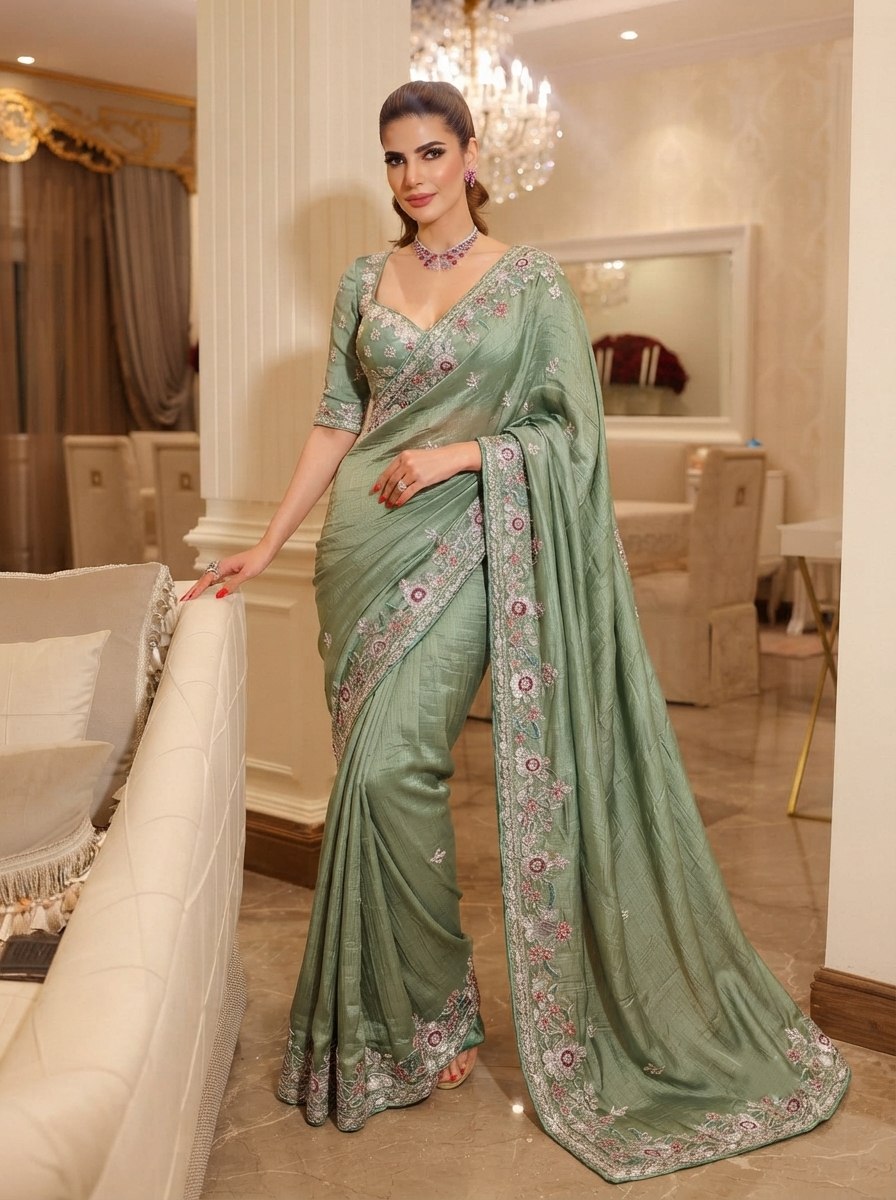 Designer Party Wear Pure Soft Tissue Silk Saree