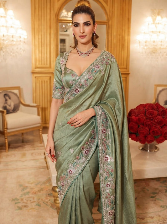 Designer Party Wear Pure Soft Tissue Silk Saree