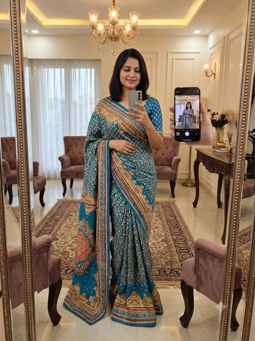 Presenting You Most Beautiful Latest Real Mirror Work Saree Collection