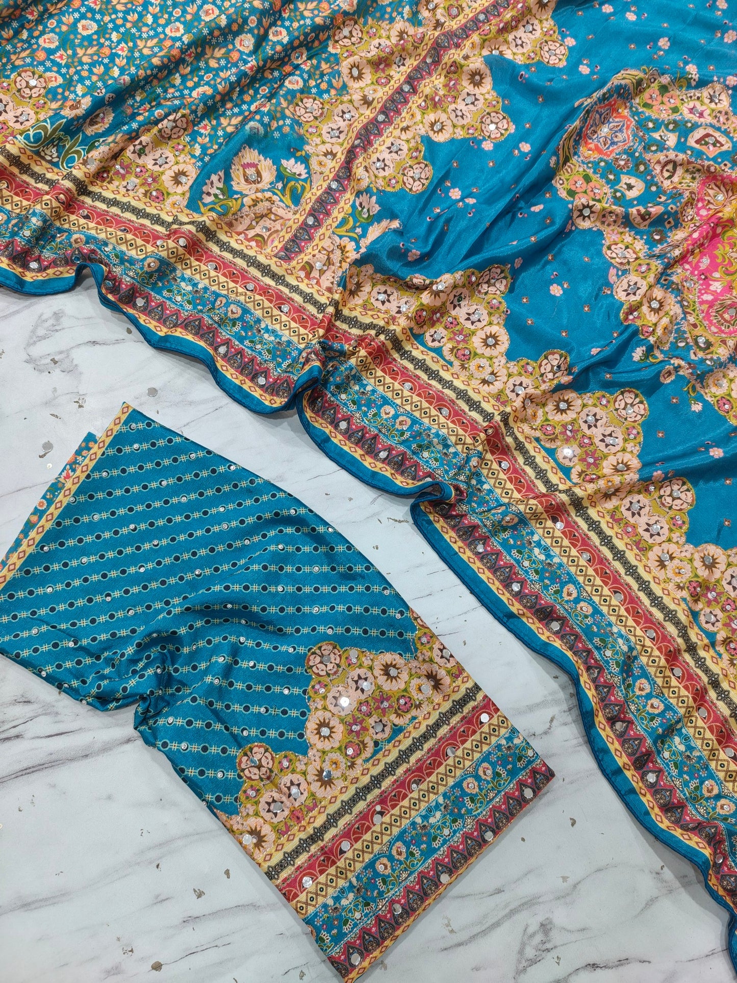 Presenting You Most Beautiful Latest Real Mirror Work Saree Collection