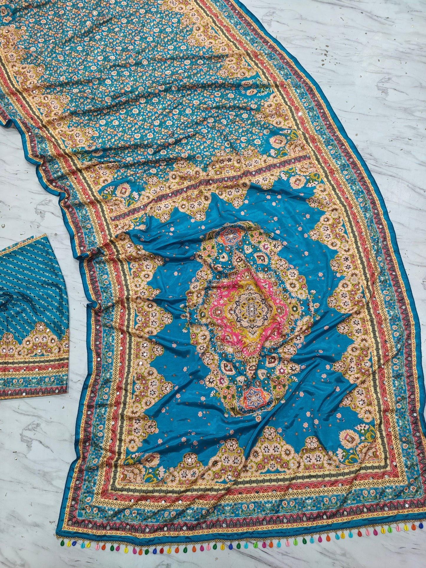 Presenting You Most Beautiful Latest Real Mirror Work Saree Collection