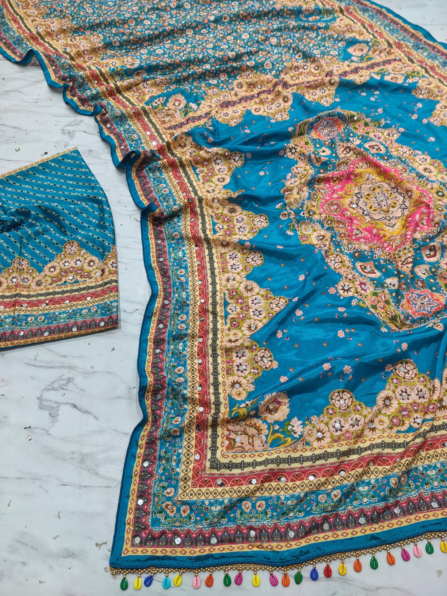 Presenting You Most Beautiful Latest Real Mirror Work Saree Collection