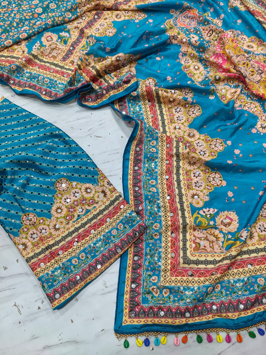 Presenting You Most Beautiful Latest Real Mirror Work Saree Collection