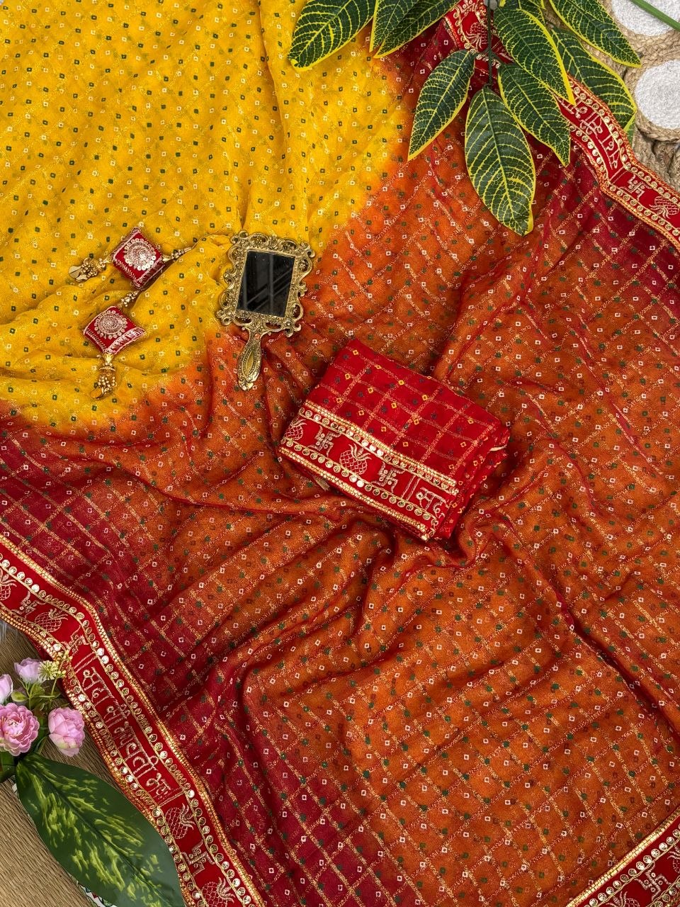 Beautiful pretty women wearing Pure viscose Georgette saree