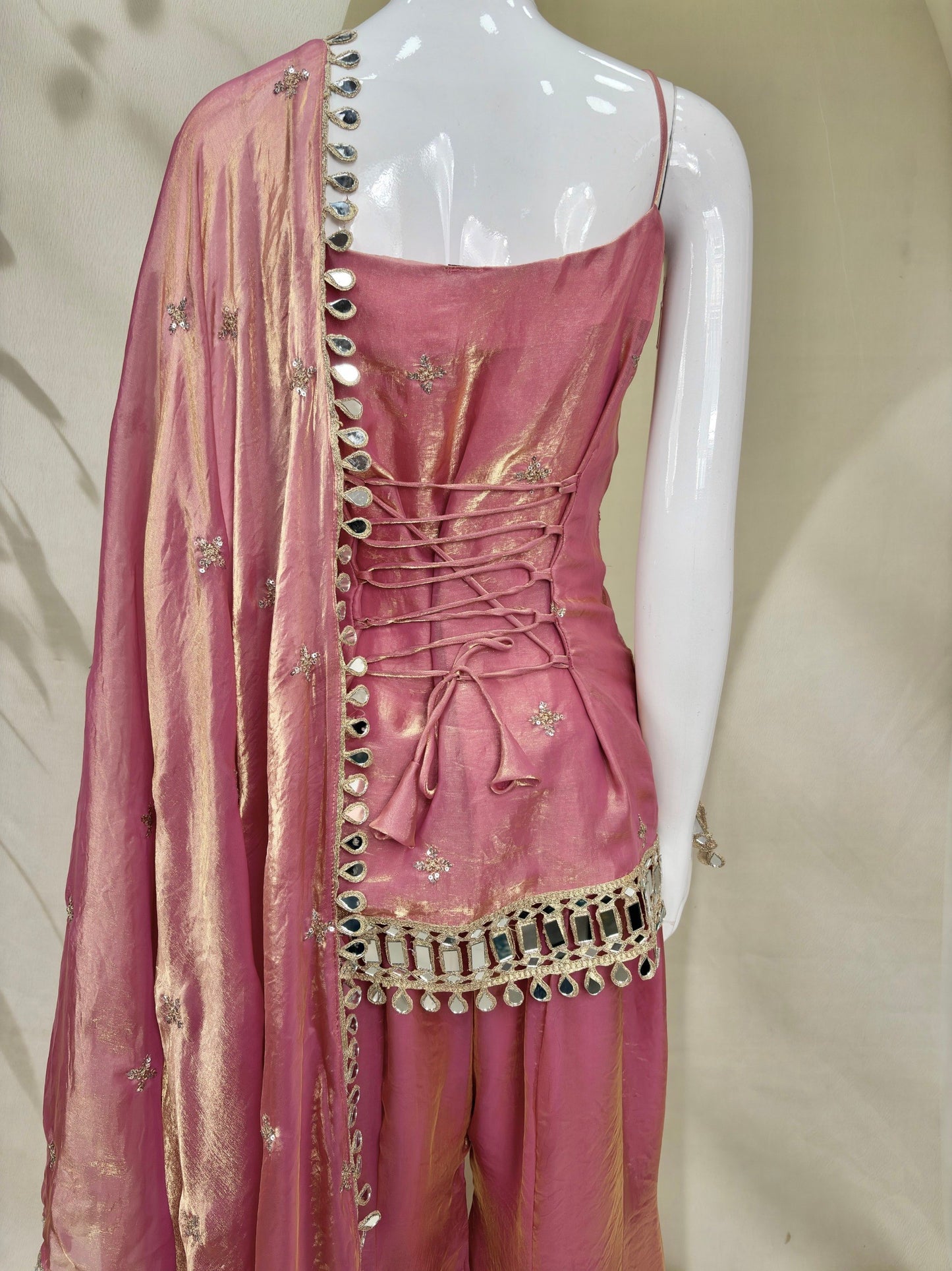 Premium Fandy Fabric Zari & Sequence Embroidery Work Sharara Set