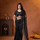 Net Bidds sequence pearls Embroidery Work Saree