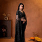 Net Bidds sequence pearls Embroidery Work Saree