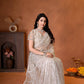 Net Bidds sequence pearls Embroidery Work Saree