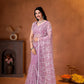 Net Bidds sequence pearls Embroidery Work Saree