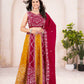Einführung eines 4 Meter ausgestellten Coding Sequins Work Lehenga
