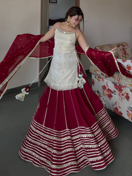 Vichitra Silk With 3/9mm Sequins Zari Embroidered work Suit