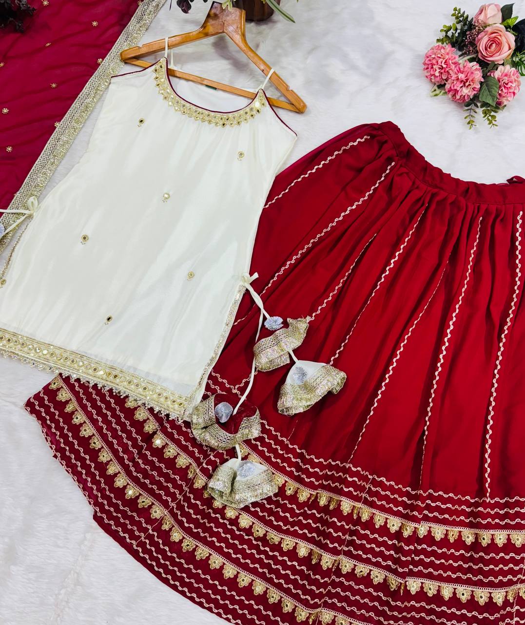 Vichitra Silk With 3/9mm Sequins Zari Embroidered work Suit