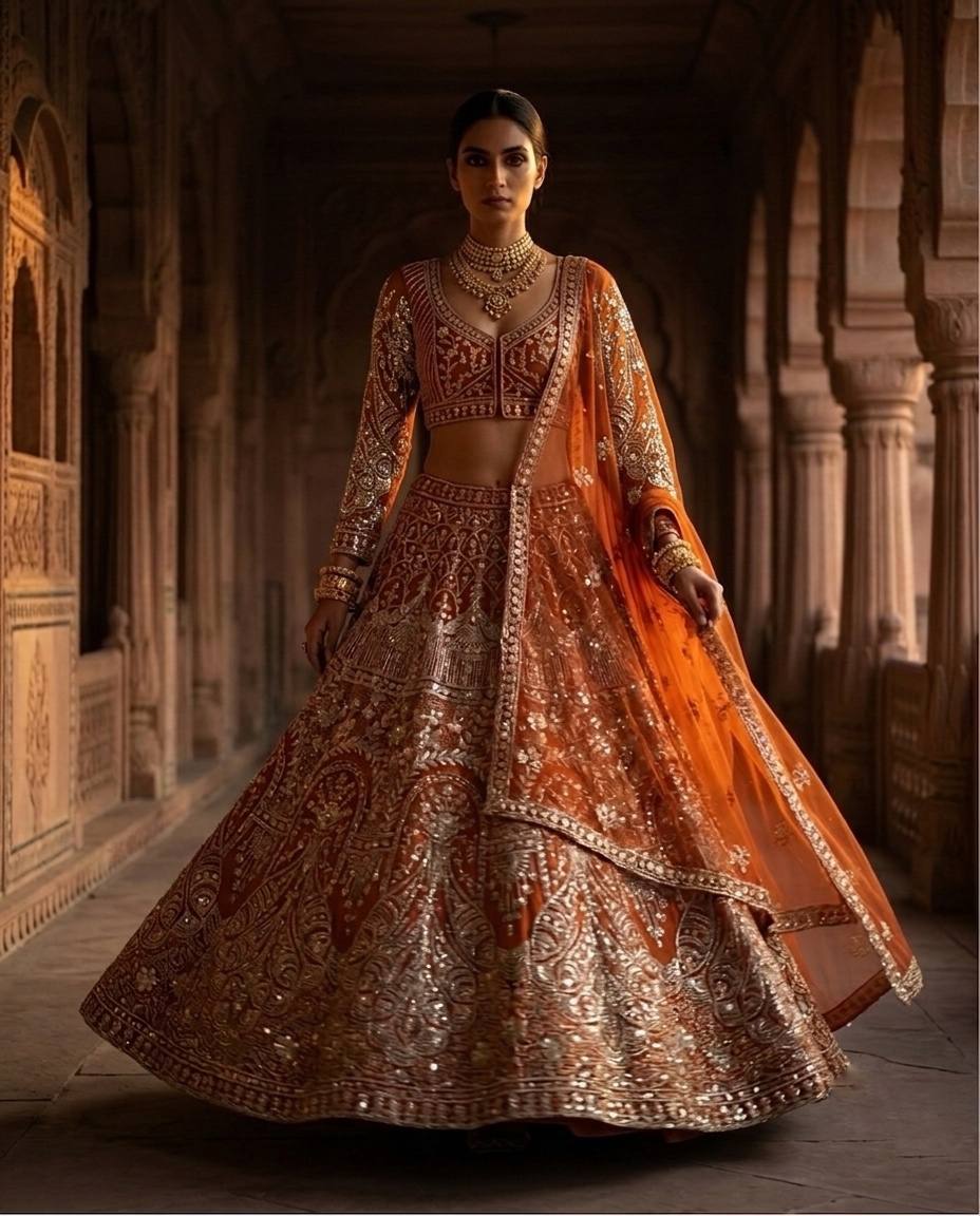 Launching 4 Meter Flared Premium Butterfly Net Lehenga