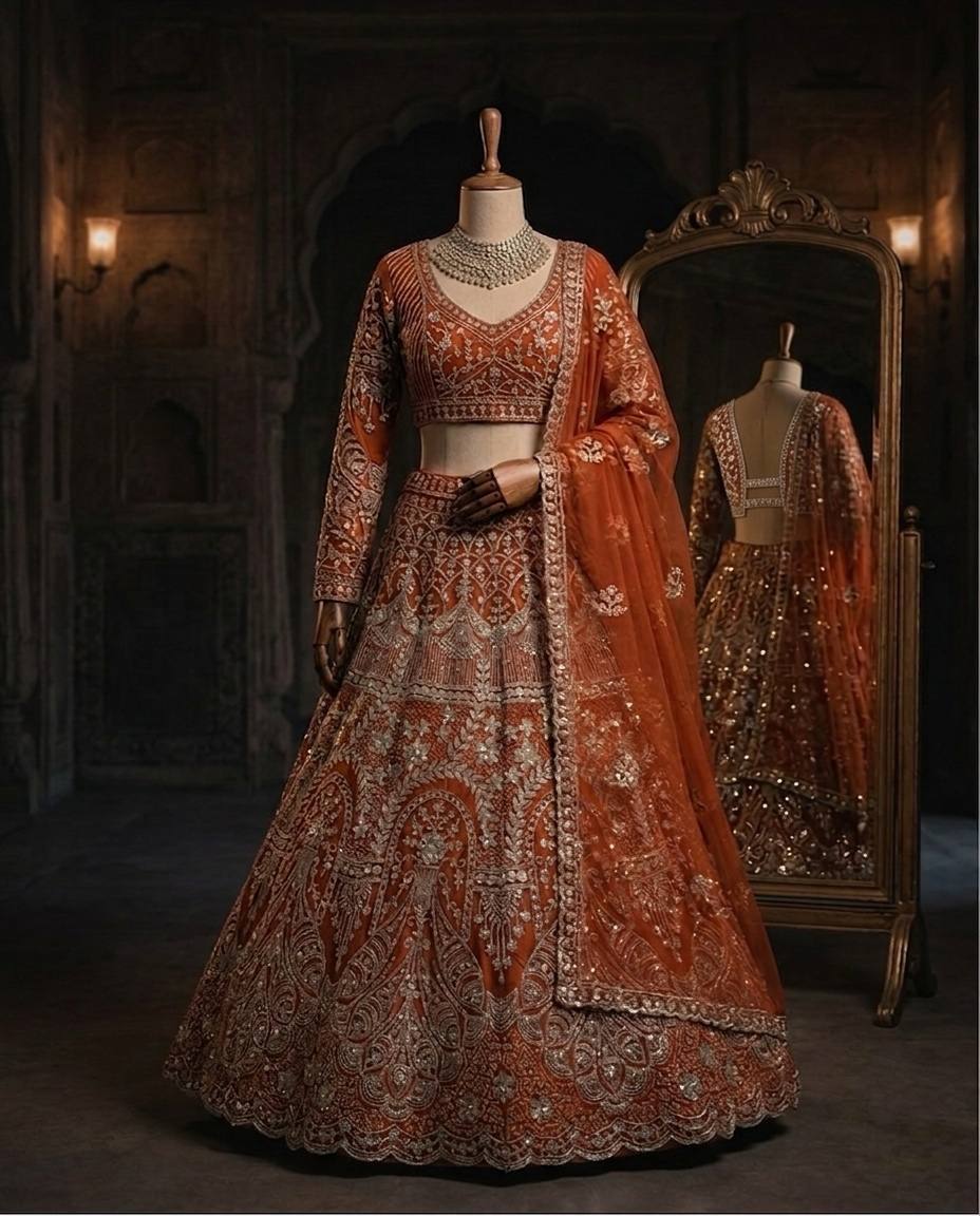 Launching 4 Meter Flared Premium Butterfly Net Lehenga