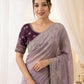 Pure Fandy satin material with c pallu embroidery work saree