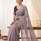 Pure Fandy satin material with c pallu embroidery work saree