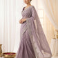 Pure Fandy satin material with c pallu embroidery work saree
