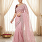 Pure Fandy satin material with c pallu embroidery work saree