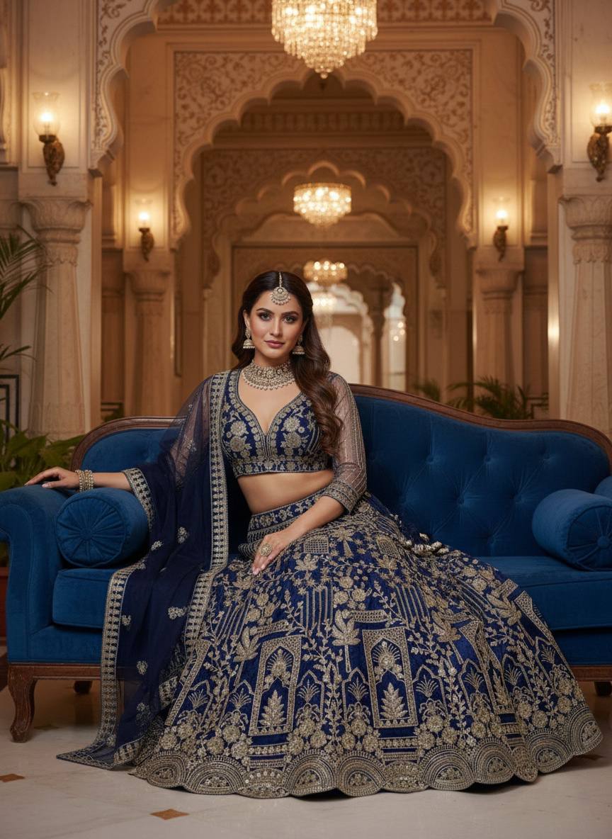 Launching 4 meter flared Premium Quality Soft Net Lehenga