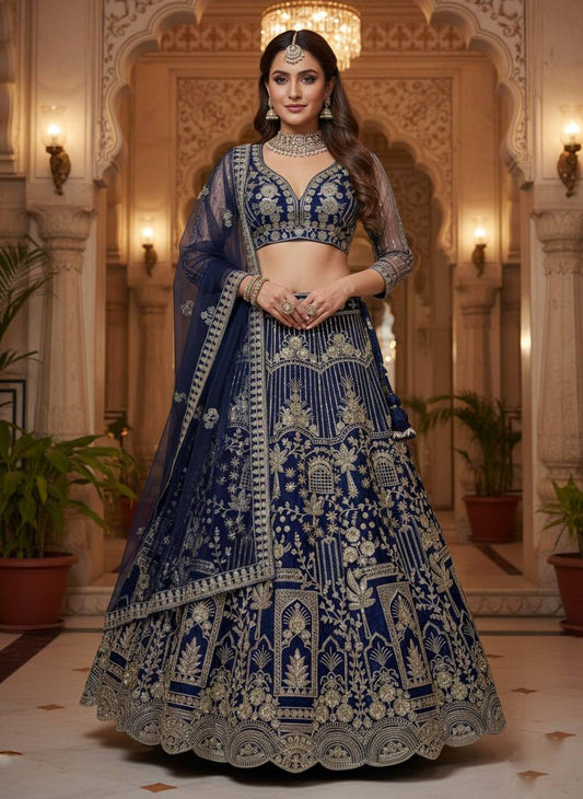 Launching 4 meter flared Premium Quality Soft Net Lehenga
