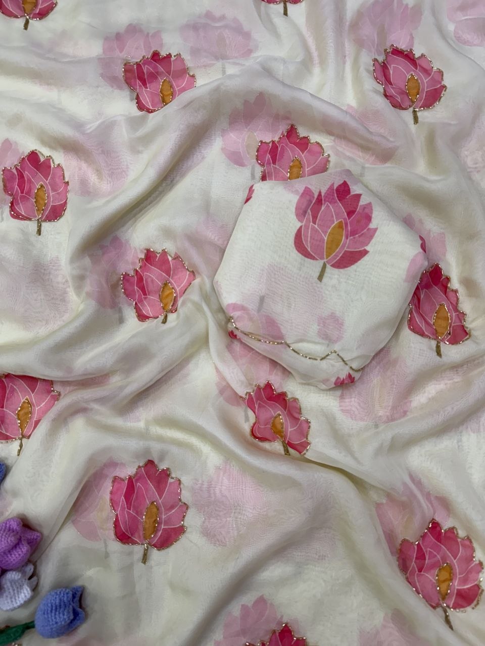 Soft Tebby silk with floral print saree
