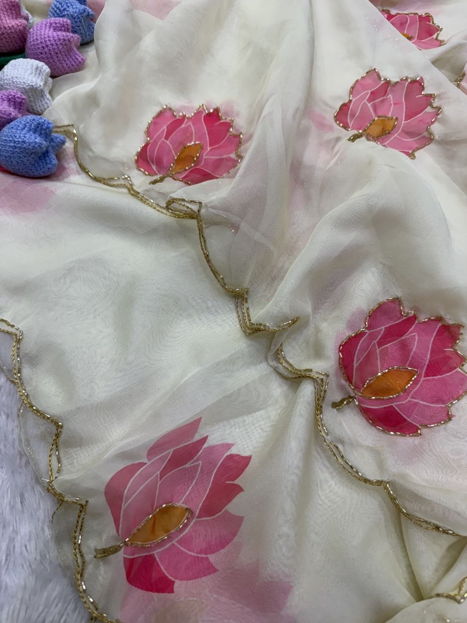 Soft Tebby silk with floral print saree
