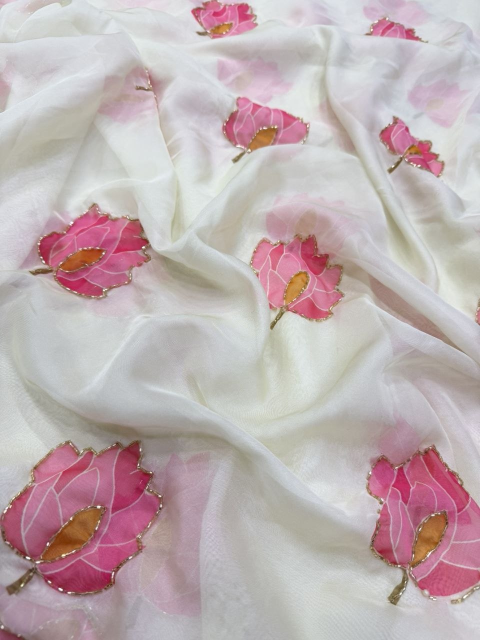 Soft Tebby silk with floral print saree