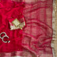 Pure soft Fendy chiffon Saree With Gungroo and Fancy lace Border