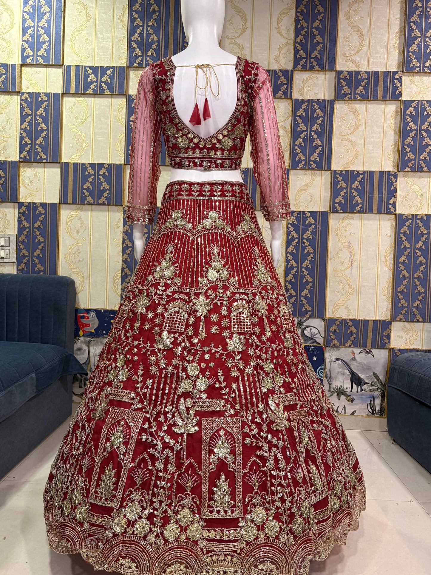 Launching 4 meter flared Premium Quality Soft Net Lehenga
