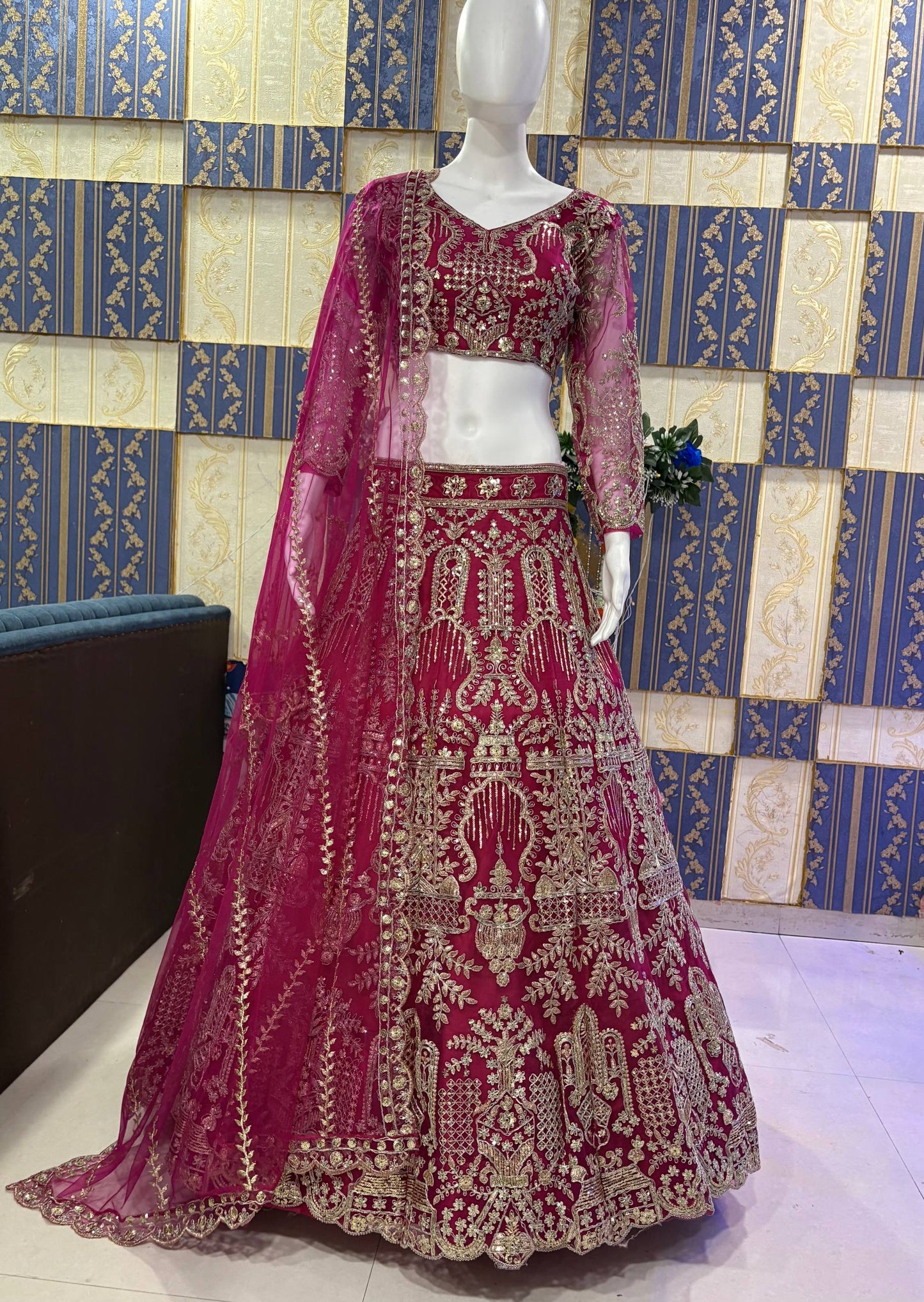 Launching 4 Meter Flared Premium Butterfly Net Lehenga