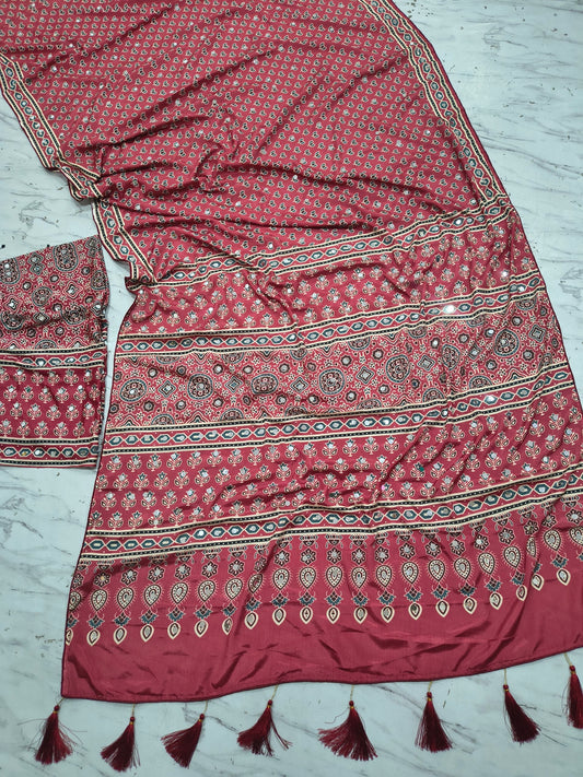Presenting You Most Beautiful Latest Real Mirror Work Saree Collection