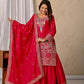 Launching New Designer Party Wear Look Top Sharara Plazzo and Dupatta