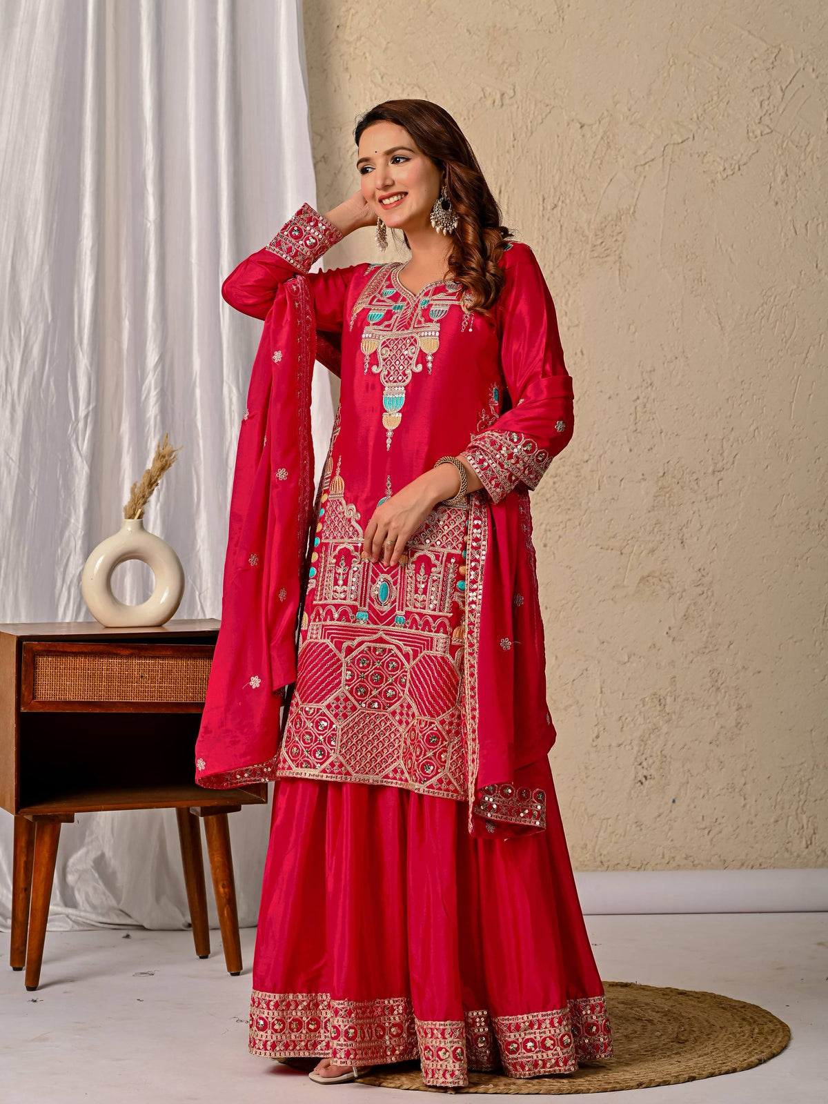 Launching New Designer Party Wear Look Top Sharara Plazzo and Dupatta