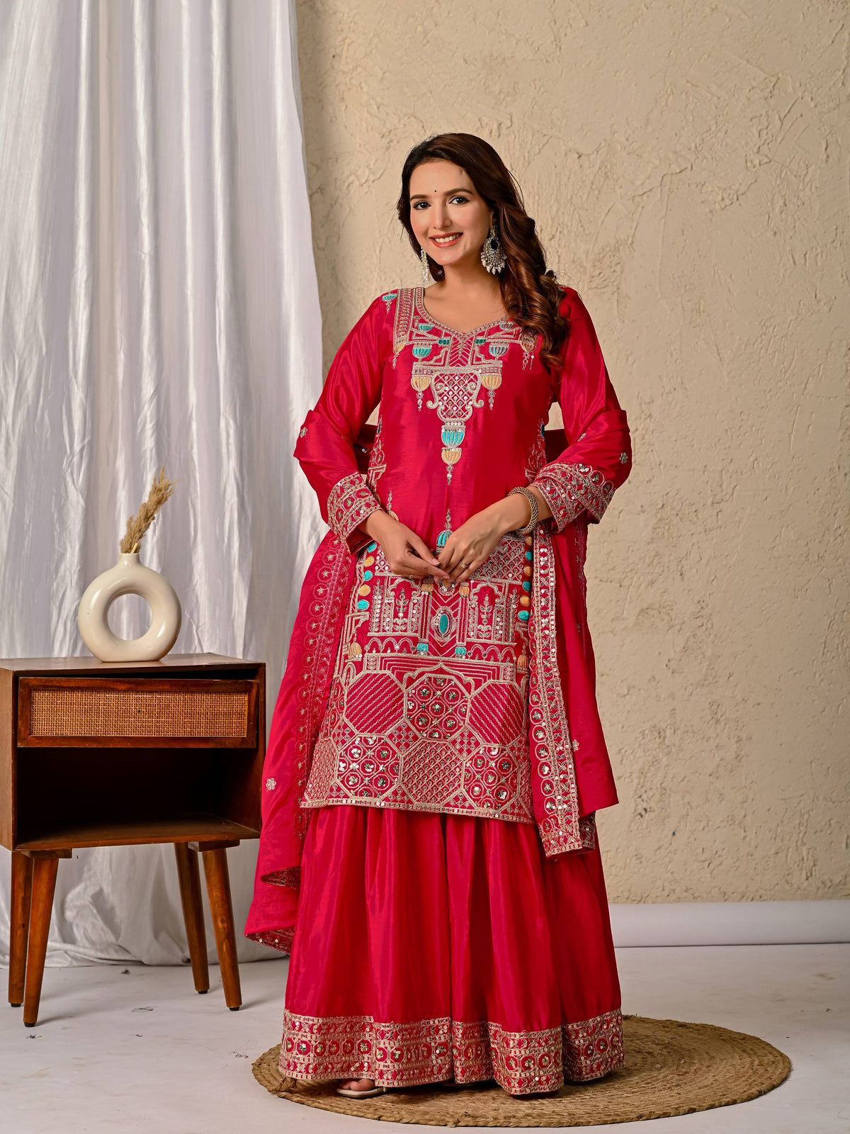 Launching New Designer Party Wear Look Top Sharara Plazzo and Dupatta
