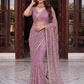 Net Bidds sequence pearls Embroidery Work Saree
