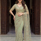 Net Bidds sequence pearls Embroidery Work Saree