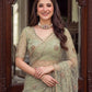 Net Bidds sequence pearls Embroidery Work Saree