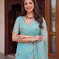 Net Bidds sequence pearls Embroidery Work Saree