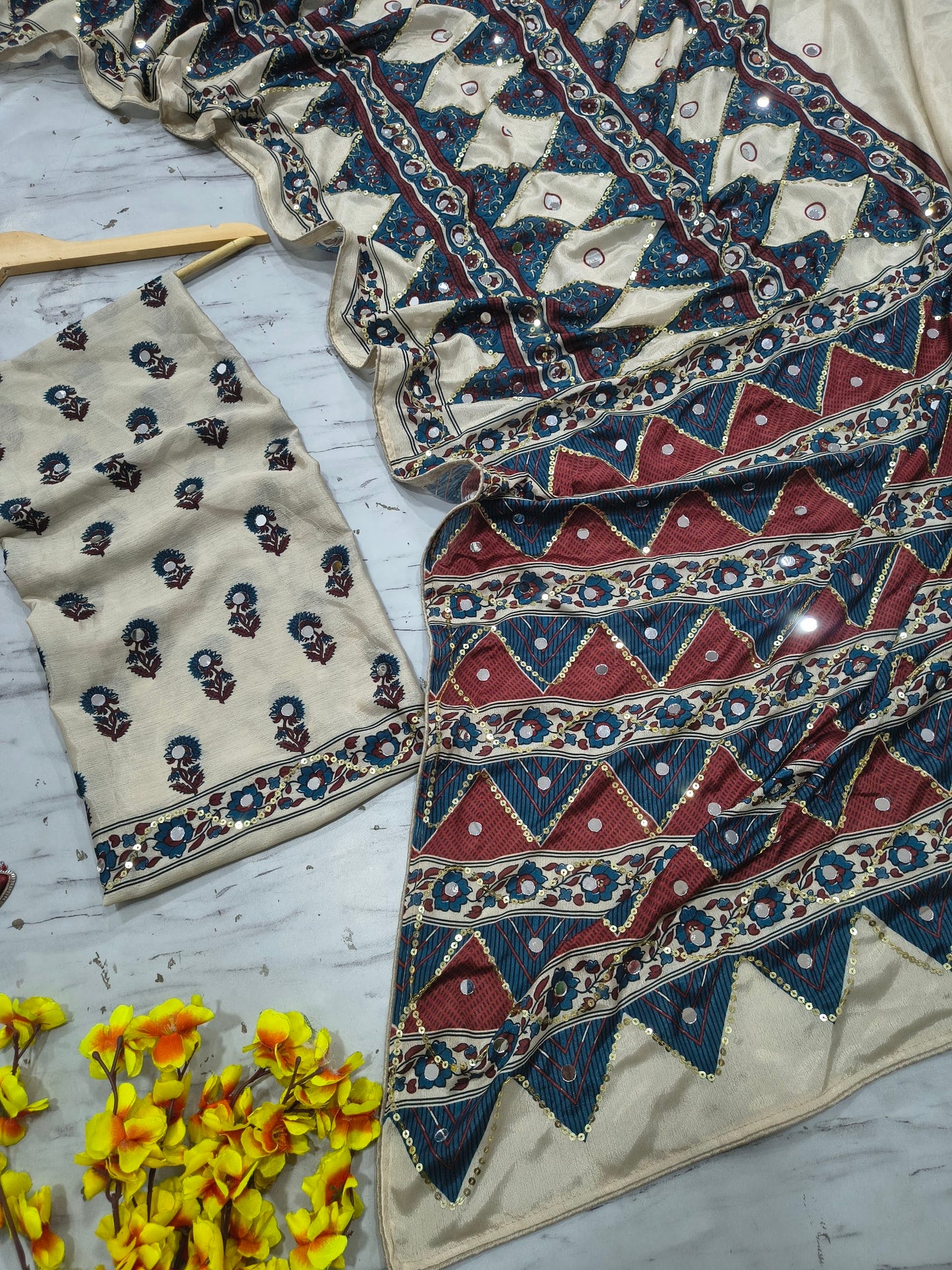 Presenting You Most Beautiful Latest Real Mirror Work Saree Collection