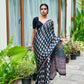 Beautiful Ajarakh print with Real mirror work saree