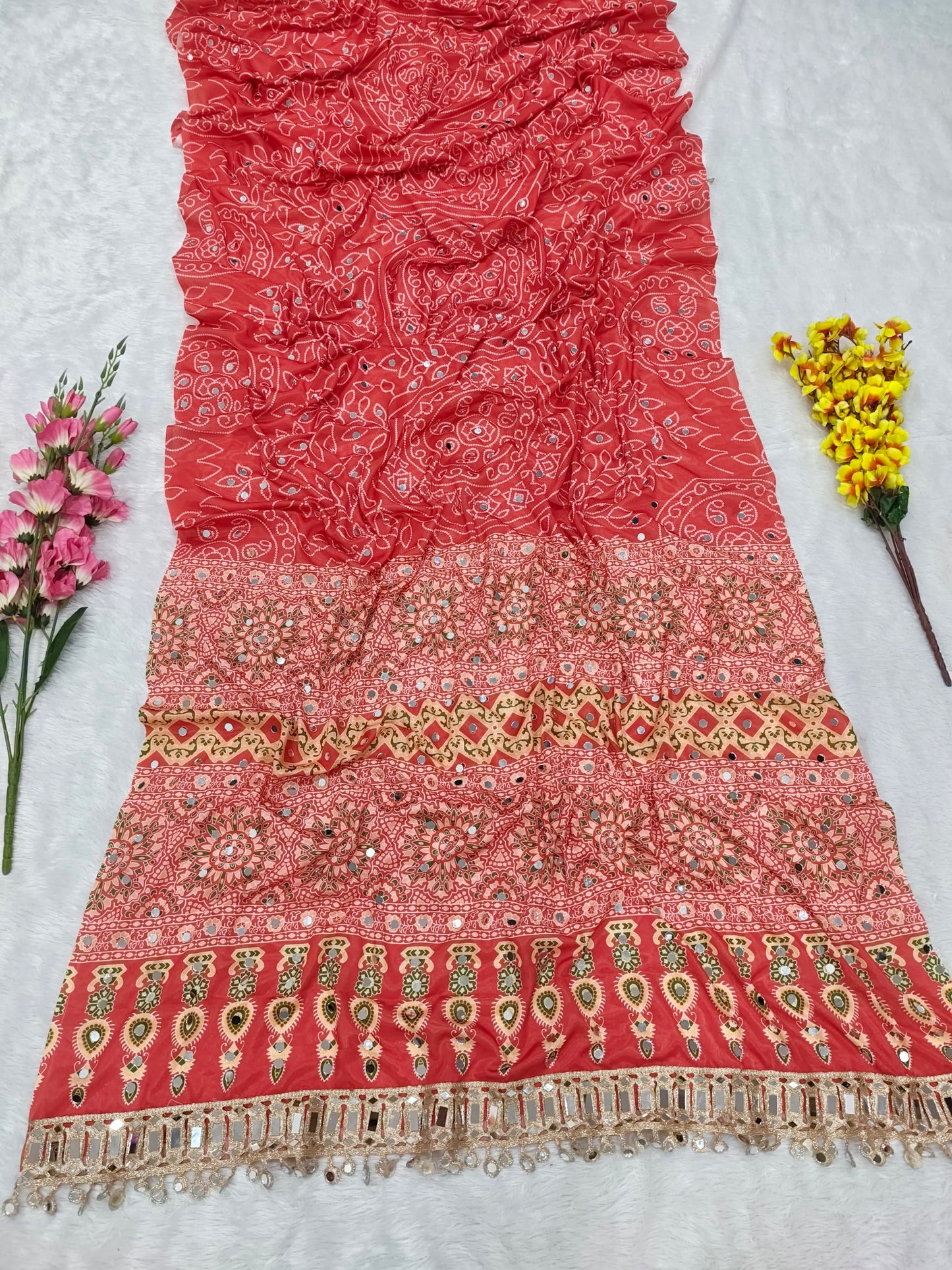 Presenting You Most Beautiful Latest Real Mirror Work Saree Collection