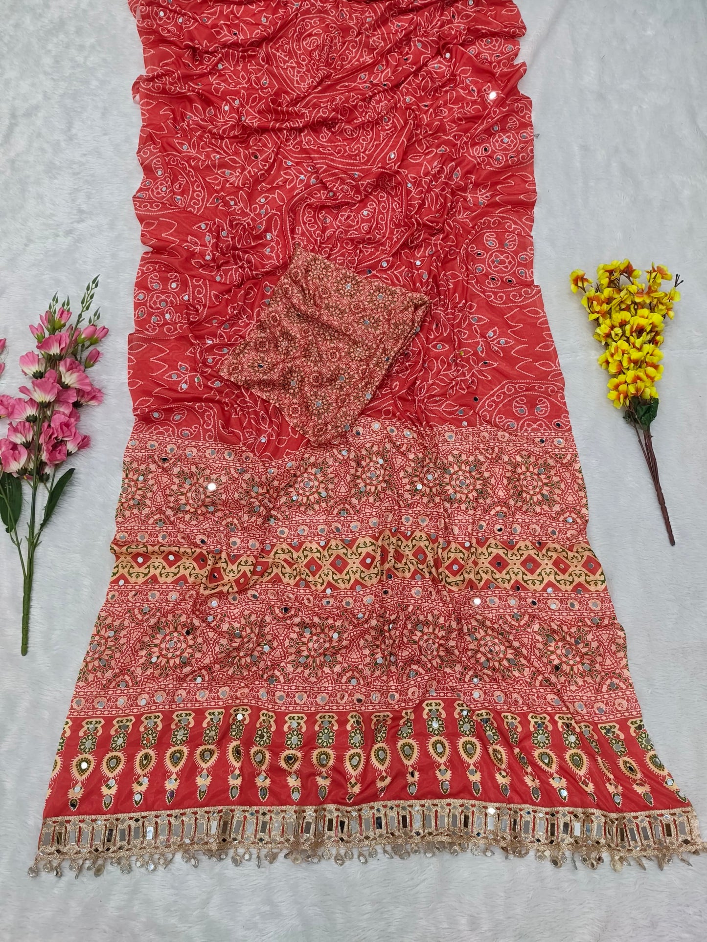 Presenting You Most Beautiful Latest Real Mirror Work Saree Collection