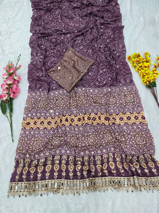 Presenting You Most Beautiful Latest Real Mirror Work Saree Collection