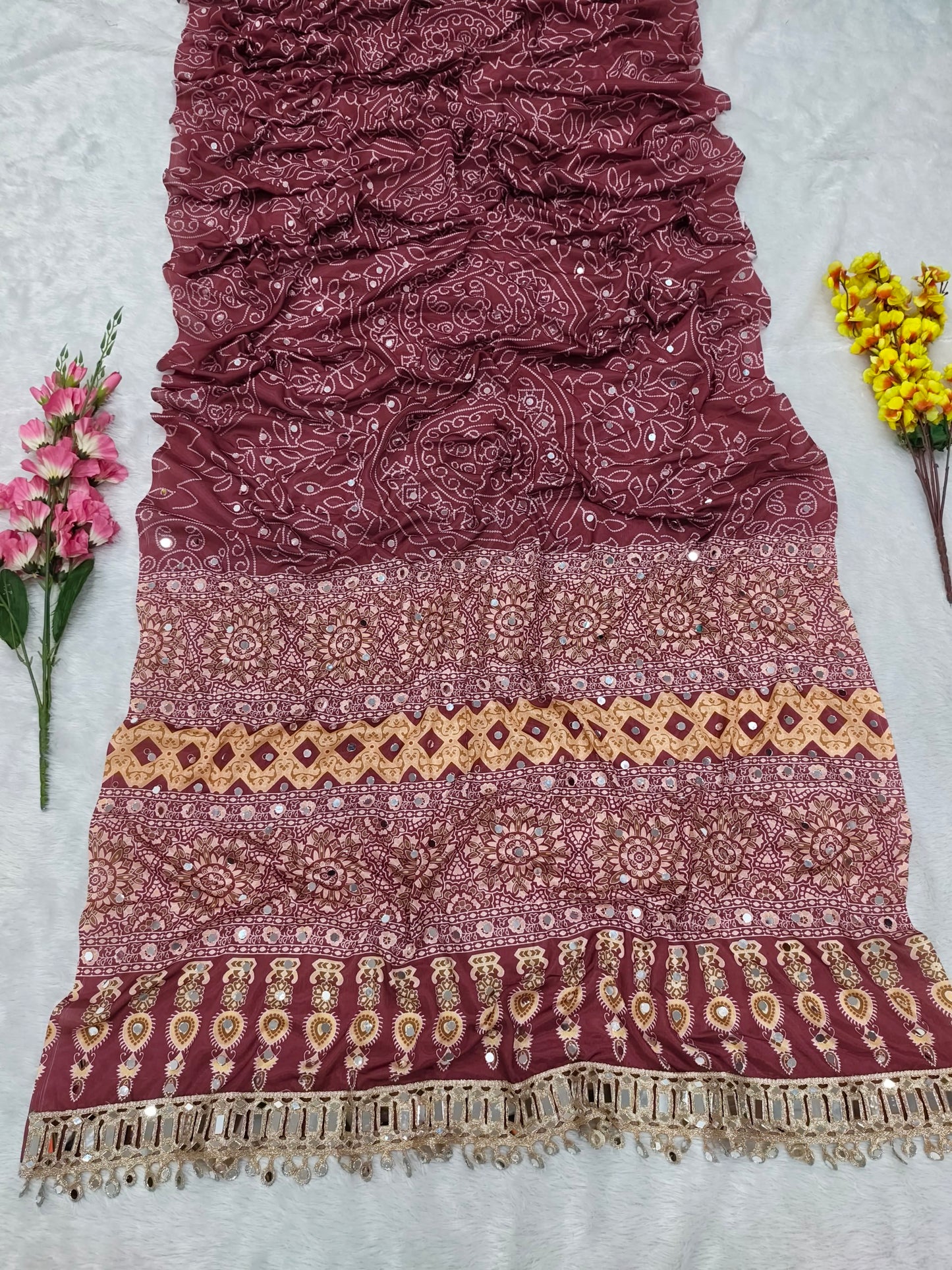 Presenting You Most Beautiful Latest Real Mirror Work Saree Collection