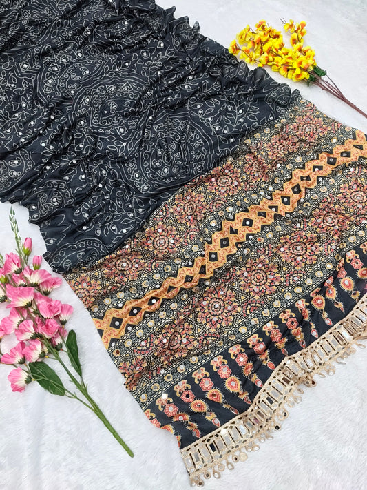 Presenting You Most Beautiful Latest Real Mirror Work Saree Collection